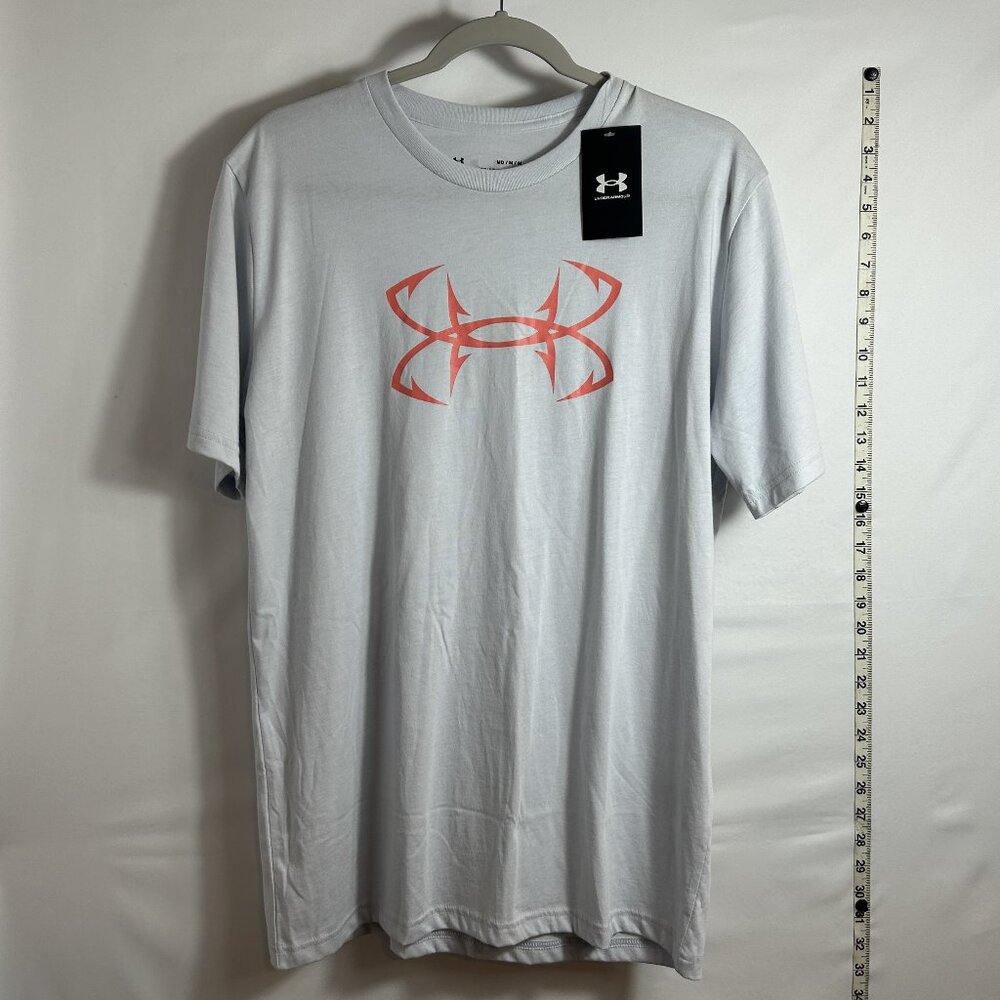 Under Armour BNWT Men's Fish Hook Logo T-Shirt in Halo Gray M